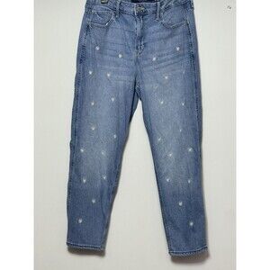 Hollister Floral Embroidered Ultra High Rise Mom Jeans Size 11R